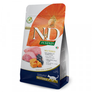 FARMINA N&D CAT GF PUMPKIN LAMB NEUTERED sausā barība kaķiem Jērs, ķirbis 1.5kg